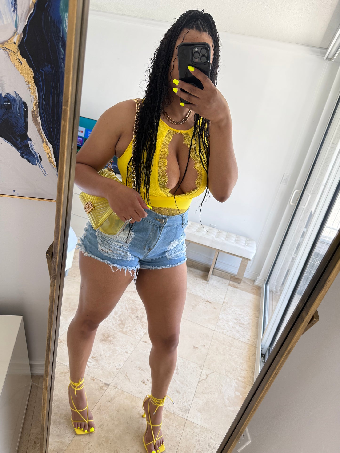 Distressed Jean Shorts